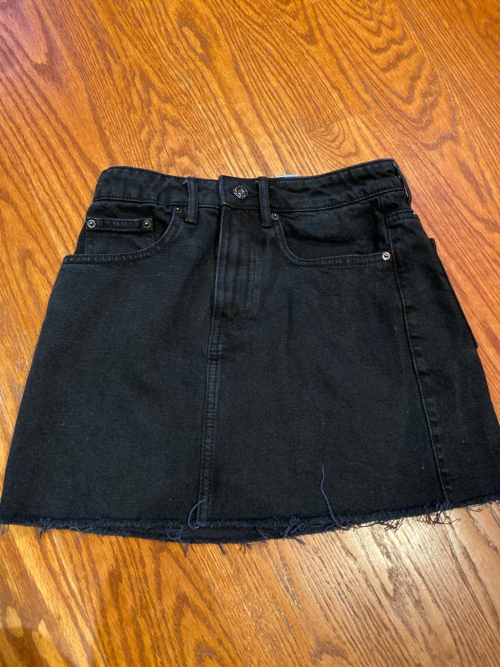ZARA BLACK DENIM MINI SKIRT